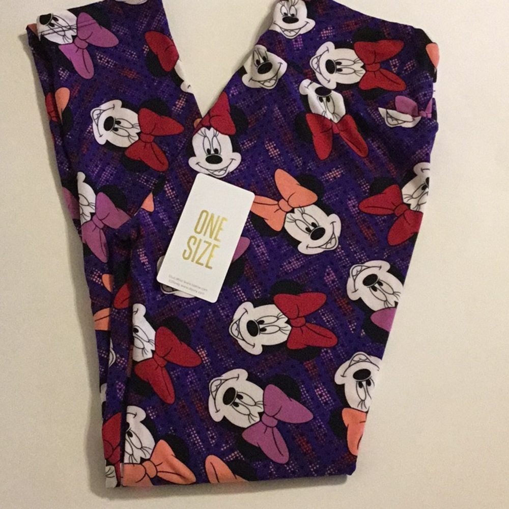 New Disney Lularoe os leggings Minnie purple